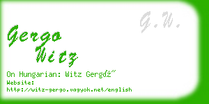 gergo witz business card